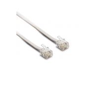 Câble téléphonique RJ11 - METRONIC - 10 m - Contacts dorés - ADSL - Blanc
