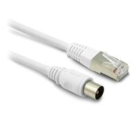 395285 Câble Rj45 / Tv Coaxial 9,52Mm Prise Mâle/Male Pour Réception Television, Tnt, Satellite, Décodeur, Antenne - Fil 2 Mètres