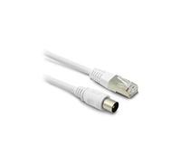 Câble TV coaxial et Ethernet mâle/mâle RJ45 - 2 m - blanc