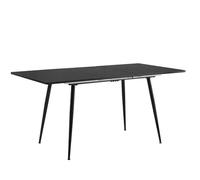39F FURNITURE DREAM Mesa Extensible de Estilo scandinave avec tapa de Madera Negra y Patas de Metal y Dorado Para cocina, comedor salón, Bois d'ingénierie, Noir, 120-160x80x75 cm