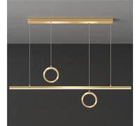 39W Dimmable Linear LED Pendant Light Kitchen Bar Hanging Lamp Living Room Dining Table Chandelier(B)