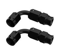 3AN Lot de 2 raccords de tuyau en aluminium PTFE à 90 degrés Noir