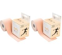 3B Scientific Ruban de kinésiologie (5m x 5cm) - bande élastique de soutien des muscles et des articulations pour l'exercice, le sport et la récupération après une blessure - Beige (Lot de 2)