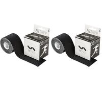 3B Scientific Ruban de kinésiologie (5m x 5cm) - bande élastique de soutien des muscles et des articulations pour l'exercice, le sport et la récupération après une blessure - Noir (Lot de 2)