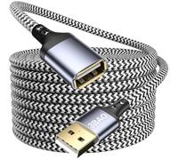3BAO Câble Rallonge USB 5m, Câble Extension USB 2.0, Mâle USB A vers Femelle A Compatible avec Hubs,Imprimantes,Lecteurs de Cartes,Manette PS4/PS5/Xbox,Scanners