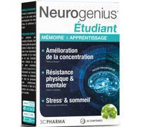 3 Chênes Complément alimentaire Neurogenius Étudiant – Concentration et Mémoire – 30 comprimés