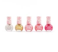 3C4G THREE CHEERS FOR GIRLS - Pink and Gold Hexagon 5 Pack Nail Polish - Shimmer Nail Polish Set for Girls & Teens - Includes 5 Colors - Non-toxic Nail Polish Kit for Kids - Ages 8+