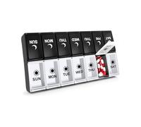 3Cboutique Pilulier hebdomadaire 7 jours 2 fois par jour pour les médicaments matin, après-midi, jour et nuit, pour médicaments, suppléments, vitamines, voyage quotidien