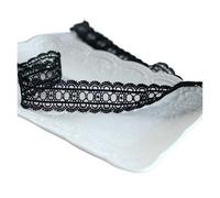 3CM Wide White Black Cotton Polyester Hollow Embroidery Lace Fabric Collar Neckline Cuffs Trim Apparel DIY Sewing Applique Decor(Black)