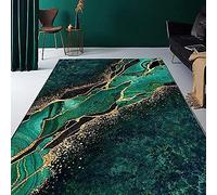 3D Abstrait Marbre Vintage Or Noir Jade Vert Tapis pour Salon Chambre Décor Tapis Douxflanelle Enfants Chambre Aire De Jeux Tapis Cuisine Couloir Salle À Manger Tapis De Sol 160 X 230 Cm / 62,99 X 90
