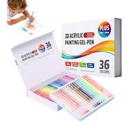 3D Acryl Gelstifte Set 36 Oder 54 Leuchtende Farben Mit Farbkarte Zum Malen Doodeln, Feine 1,0 mm Spitze Für Präzises Zeichnen Auf Papier, Stein, Holz Stoff, Ideal Für Schulprojekte, Skizzenbuch ,
