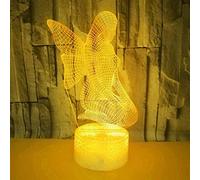 3d Aile d'Ange Veilleuse Lampe Illusion d'optique Veilleuse 7 couleurs changeantes Lampe de table bureau décoration cadeau de Noël parfait avec