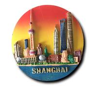 3d Aimant de réfrigérateur, Shanghai Dusk Famous Tourist souvenirs, résine Aimant de réfrigérateur de cuisine Maison et décoration, Chine Cadeau de promotion