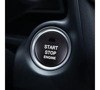 3D Aluminum Alloy Engine Start Stop Push Button Cover Trim Decorative Sticker for Mazda (Black)