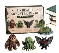 3D Animal Beaded DIY Kit - Halloween Beading Craft Set, Beginner Friendly Bead Embroidery Craft Kit with 4 Animal Designs, Creative DIY Hobby Set | For Adults Kids Birthday Parties Travel Home Summer