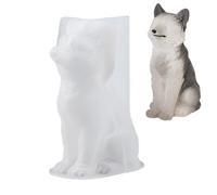 3d Animal Candle- Sitting Wolf Silicone Candle Mold, Animal Wax Melt Mould, Easy Release Flexible Design, Reusable Diy Casting Tool for Home Table Desk Romantic Decoration