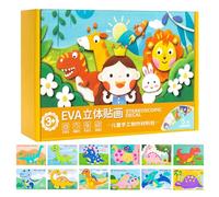3D Animal Foam Stickers | 12 Pieces Fun Cartoon Learning Toys,Kids Foam Arts and Crafts - for Desktop Christmas Art-Project School Home Party Hobby Leisure-Time Family-Activity