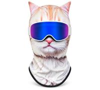 3D Animal Ski Masks with Ears, 8 Pack Cat Balaclava Face Covers | Eight 3D animal masks add playful style with full face and neck coverage for winter outings and costumes(Cat B)