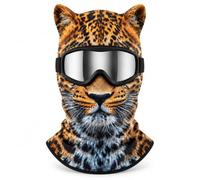 3D Animal Ski Masks with Ears, 8 Pack Cat Balaclava Face Covers | Eight 3D animal masks add playful style with full face and neck coverage for winter outings and costumes(Leopard)