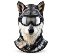3D Animal Ski Masks with Ears, 8 Pack Cat Balaclava Face Covers | Eight 3D animal masks add playful style with full face and neck coverage for winter outings and costumes(Dog B)