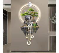 3D Art Décoration Murale Sculptures Murales Peinture Suspendue, Salon Moderne Art Mural Art Décoration Lampe, Décor Oriental Traditionnel Accueillant Pin Paysage Décorations, 50 * 106cm