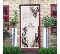 3D Autocollants De Porte Art Decor Vinyle Mural Amovible Poster Trompe L'Oeil Mural Paysage D'Arbres Alpins 100 X 215 Cm - Décoration Pour Porte Cuisine, Salon, Chambre, Salle De Bain -24940453810503
