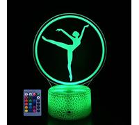 3D Ballet LED Lampe Art Déco Lampe la Couleur Changeant Lumières LED Décoration Lumière Contrôle à distance 7/16 Couleurs Change Alimentation USB Enfants Cadeau Anniversaire Noël Cadeau