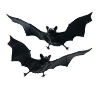 3D Bat Decorations - Hanging Prank Props, PVC Set of 2