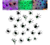3D Bat Design LED Decoration, Light up Bats for Halloween Outdoor, Suitable for Halloween Parties, Bedroom Windowsill Decorations, Indoor and Outdoor Home Decals (30 pcs Spiders)