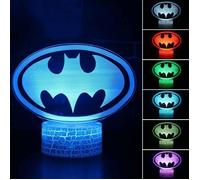 3D Batman Logo Lampe Marvel Superhéros Veilleuse LED 7 Couleurs Télécommande Touch Chambre Décoration Lampe de Table Enfant Cadeau