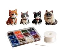 3D Beaded Cat DIY Kit | Beginner-Friendly Cute 3D Cat | Funny Beadwork Kitdesign Their Own Unique Accessories, Like Animal Charms And Bracelets. This Process Boosts Concentration, Fine Motor Skills, A