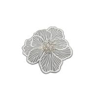 3D Beaded Embroidery Flower Patch - 20 cm décoratif Corsage Cloth Applique For Sweaters & Children's Dresses(White)