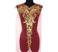 3D Beaded Embroidery Sequin Lace Applique, Appliques à paillettes, maille, épaulette, broderie, dentelle, tissu, mariage, coudre, patch for robe, bricolage(Red)