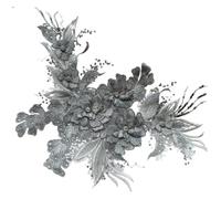 3D Beaded Embroidery Sequin Lace Applique, Appliques en dentelle for robe de mariée, broderie, couture, décoration DIY(Grey)