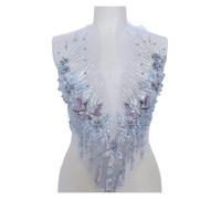 3D Beaded Embroidery Sequin Lace Applique, Perles, strass, dentelle, appliques, perçage, patchs floraux, accessoires faits main for robes, costumes(Purple)