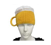 3D Beer Mug Knitted Beanie Hat High Elastic Warm Ear Protection Beanie for Outdoor Activities