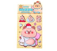 3D Belly Sticker, Squeezable Animal Decal, 9.84x5.12 Inches Notebook Sticker with Soft Feel, 3D Silicone Laptop Decal, Animal Stickers with Cute Design, Party Favor for Kids and Adults