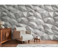 3D Béton-Vliestapete Avec Motif Géométrique Et Grande Répétition - Gr