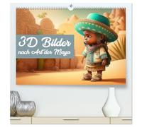 3D Bilder nach Art der Maya (hochwertiger Premium Wandkalender 2026 DIN A2 quer), Kunstdruck in Hochglanz: Von der Mayakultur beeinflusste 3D Kunst