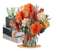 3d Birthday Card, 3d Paper Flowers Heartfelt Message Card, Handmade Pop-Up Greeting, Gift for Teachers Friends Family Wife Husband Girlfriend Mother Father, Decorative Paper Craft