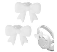 3D Bow Headphone Decor, Silicone Headset Accessory, Small Size Cute Earphone Prop, Lightweight Soft Material, Two Piece Set, for Work Travel Commuting Party Streaming Studying Fun Use