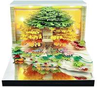 3D Calendar 2026, 3D Memo Pads Calendar 2026, Time Piece Desk Calendars Tear-Away Paper Art Notepad with Light, for Desk Decor, Birthday, Christmas (Green)