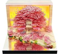 3D Calendar 2026, 3D Memo Pads Calendar 2026, Time Piece Desk Calendars Tear-Away Paper Art Notepad with Light, for Desk Decor, Birthday, Christmas (Pink)