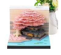 3d Calendar 2026-3D Paper-Torn Art Time Calendar | Paper Sculpture Calendars | Flower Tree House Design Art Notepad With Light Tear Away Memo For Classroom Holiday Commute Workout Home