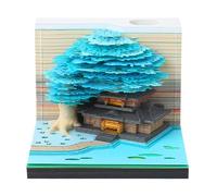 3d Calendar 2026-3D Paper-Torn Art Time Calendar | Paper Sculpture Calendars | Flower Tree House Design Art Notepad With Light Tear Away Memo For Classroom Holiday Commute Workout Home
