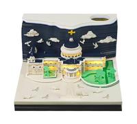 3D Calendar 2026-Tear Away Time Piece Calendar 3D Memo Pad,Paper Carving Art Memo Pad Notepad Gift with LED Light,DIY Desk Decor Gift for Birthdays/Holidays/Christmas (#I)