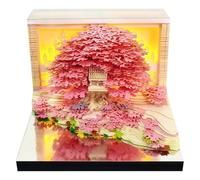 3D Calendar 2027, Tear Away 3D Memo Pad with LED Light Desk Calendar Note Holder