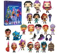 3D Calendrier de l'Avent de Noël 2025, 24 figurines de chasseurs,Ornements de porte-clés 24 jours, compte à rebours de Noël,Cadeaux de décorations pour garçons, filles, Ru mi Mi ra Zo ey Ji nu