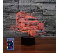 3D Camion LED Lampe Art Déco Lampe lumières LED Décoration lumières Contrôle à distance 7/16 couleurs Change Alimenté par USB Enfants Cadeau Anniversaire Noël Cadeau