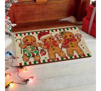 3D Candy Gingerbread Man Christmas Door Mat Winter Christmas Home Decoration Indoor Outdoor Entrance Welcome Carpet-50x80cm